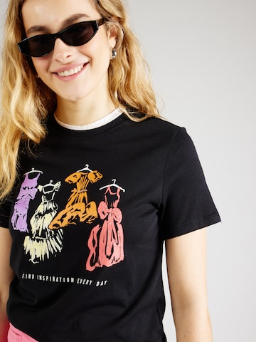 ONLY T-Shirt 'PRETTY' in Schwarz