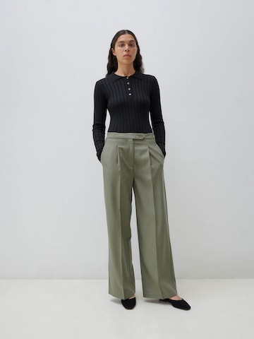 ABOUT YOU x Marie von Behrens Loose fit Pleat-Front Pants 'Hailey' in Green