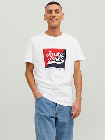 JACK & JONES Majica 'Beckss' | bela barva: sprednja stran