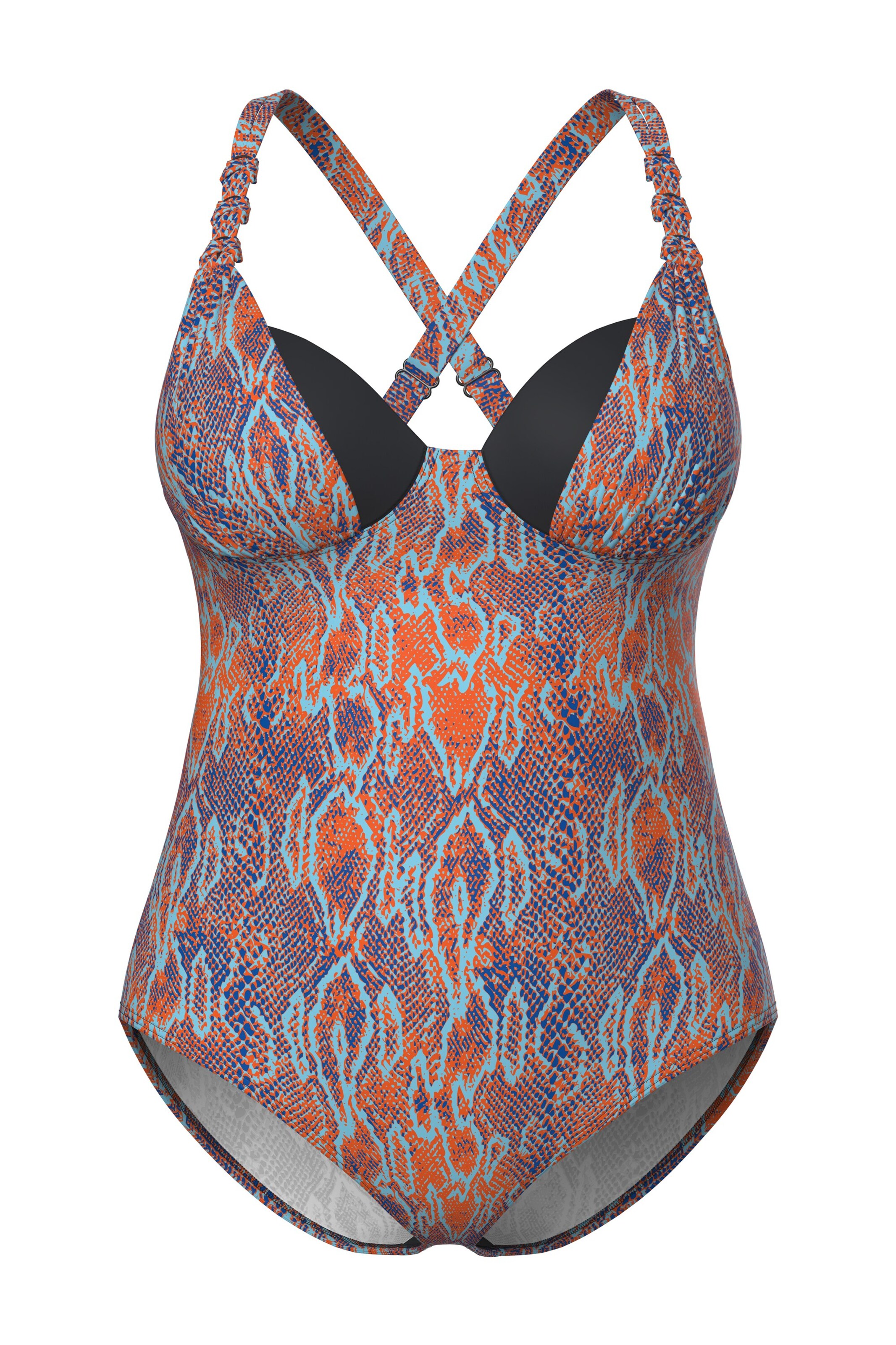 Ulla Popken Bustier Badeanzug in Mischfarben: Vorderseite