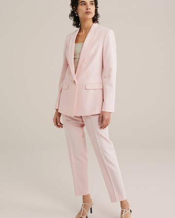 WE Fashion Slim fit Trousers with creases in Pink