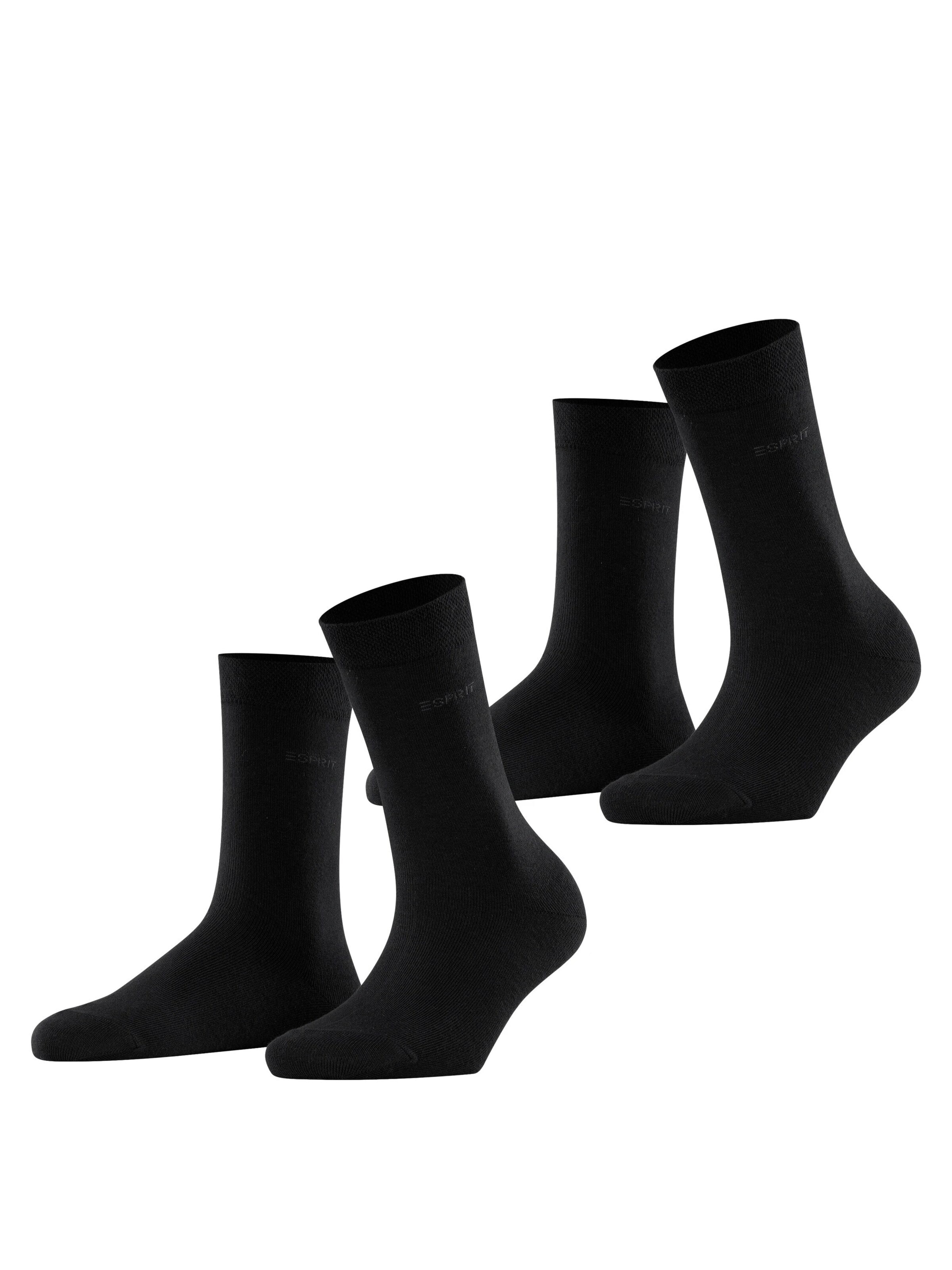 ESPRIT Socks 'Basic Easy 2-Pack' in Black: front