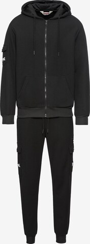 LONSDALE Sweatsuit in Black: front