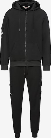 LONSDALE Sweatsuit in Black: front