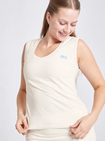 SPORTKIND Sports top 'Loose Fit V-Neck' in White: front