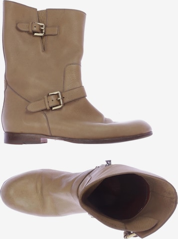 Santoni Dress Boots in 39 in Beige: front