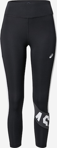 ASICS Skinny Workout Pants in Black: front