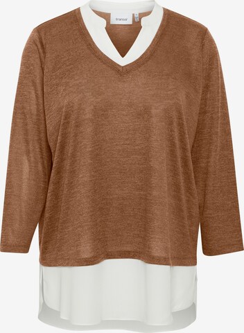Fransa Curve Sweater 'REXAN' in Brown: front