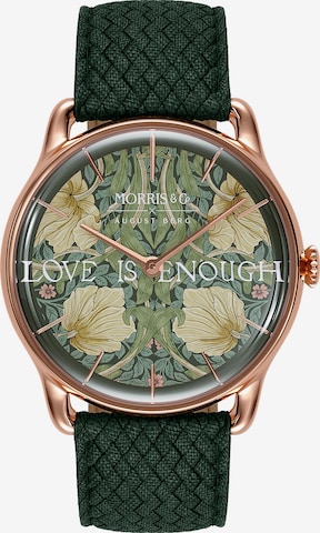 August Berg Analoog horloge 'Morris & Co.' in Groen: voorkant