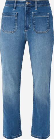 QS Flared Jeans 'Reena' in Blauw: voorkant