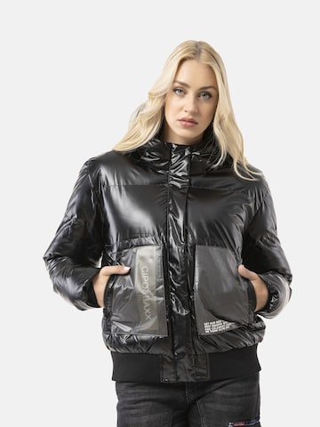 CIPO & BAXX Winterjacke 'WM141', wärmend, transparente Fronttaschen in Schwarz: Vorderseite