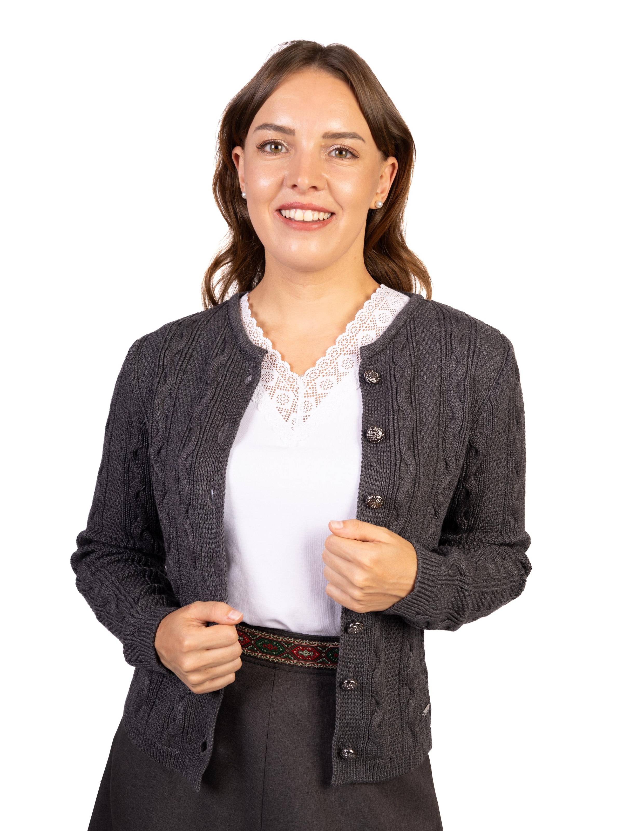 Trachtl Trachtenrock 'Anna Marie Anthrazit'‌‌‌‌ in Grau