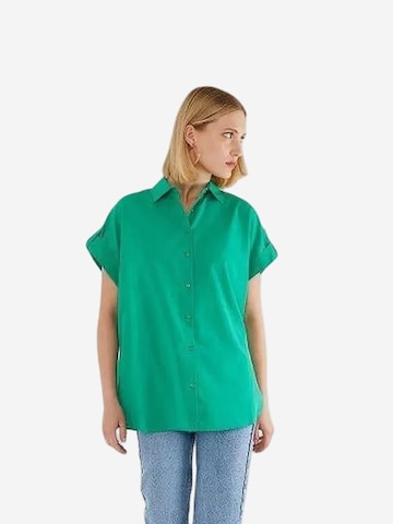 MixRay Oversized shirt in Groen: voorkant