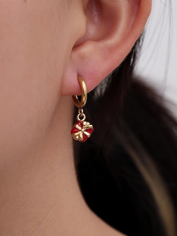 Boucles d'oreilles 'RUBY BOW' Cala Rose en or