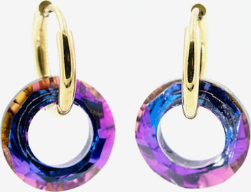 Sergio Engel Ohrringe 'Cosmic Ohrring 05 Vergoldete Hoops mit Kristallcharms' in Pink: Vorderseite