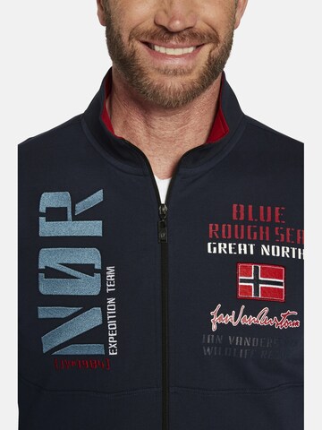 Jan Vanderstorm Zip-Up Hoodie ' Tjarke ' in Blue