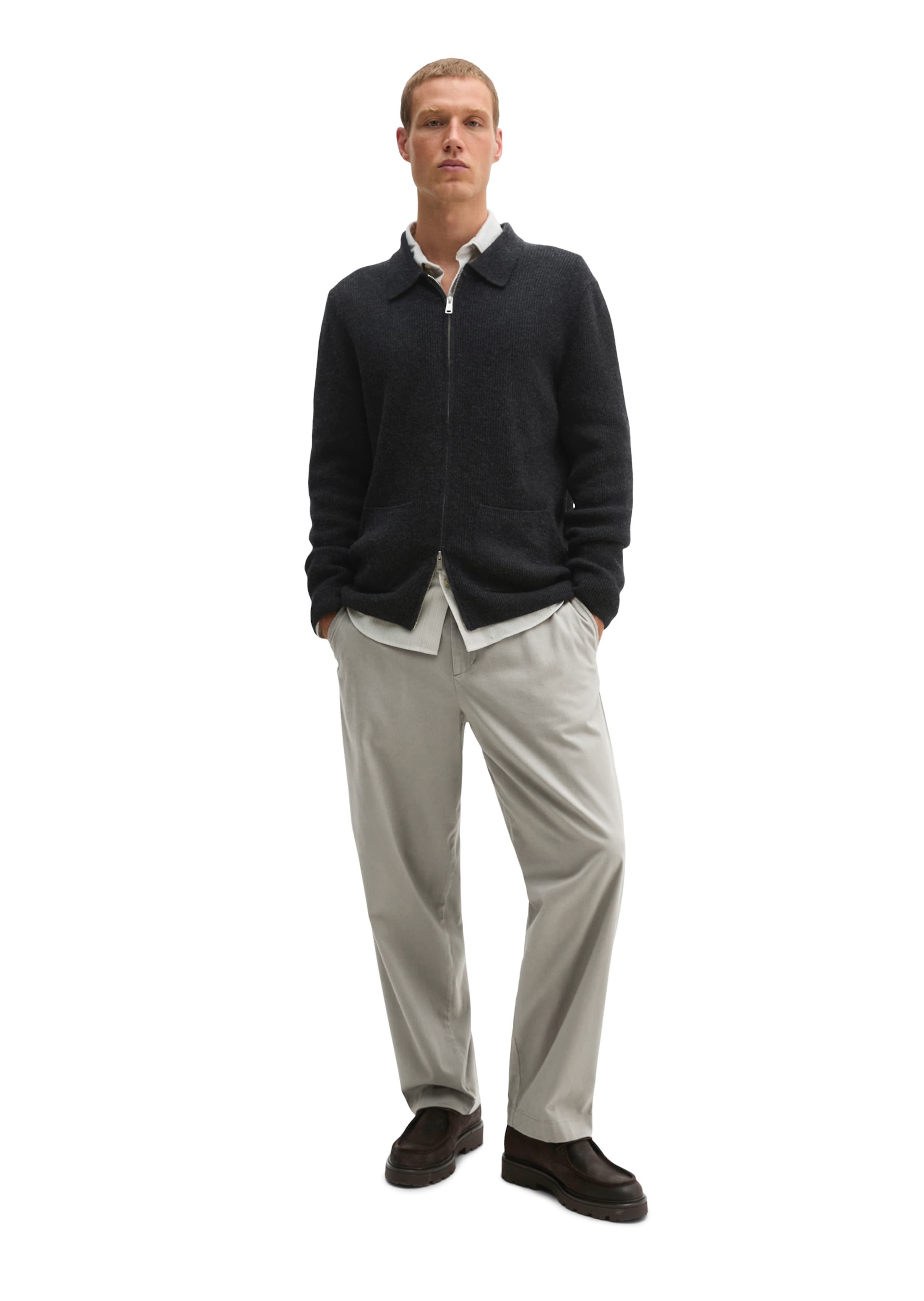 Marc O'Polo Strickjacke in Grau: Vorderseite