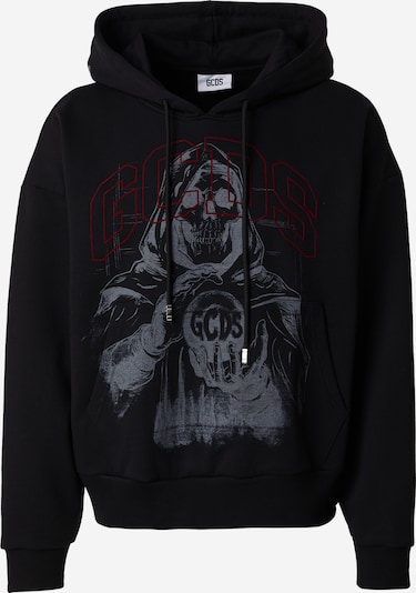 GCDS Sweater majica u siva / tamno crvena / crna, Pregled proizvoda