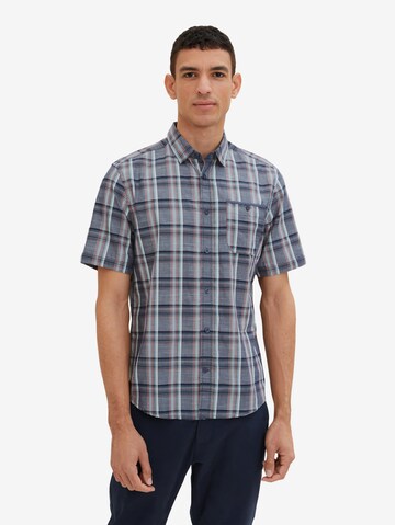 Coupe regular Chemise TOM TAILOR en bleu : devant