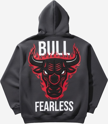 Sweat-shirt 'Oversize Bull Fearless Hoodie - Anthracite' Kleidermafia en gris : devant