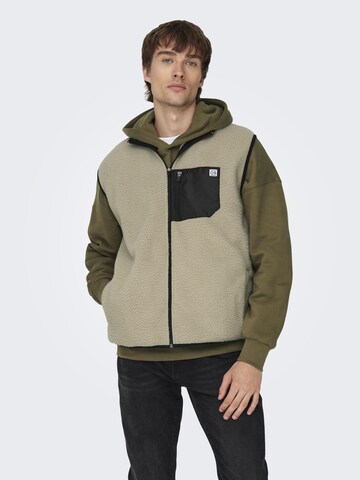 Only & Sons Bodywarmer 'JUST' in Grijs: voorkant