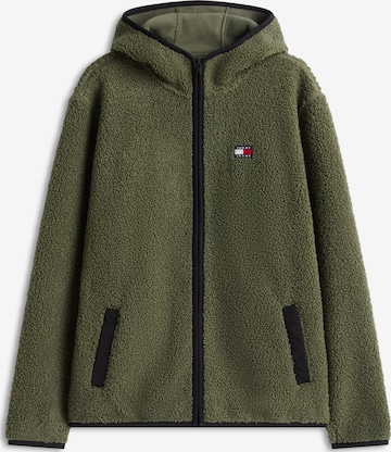 Tommy Jeans Поларено яке в зелено: отпред