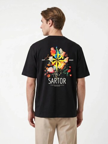 SARTOR Shirt 'Floral Harmony' in Black