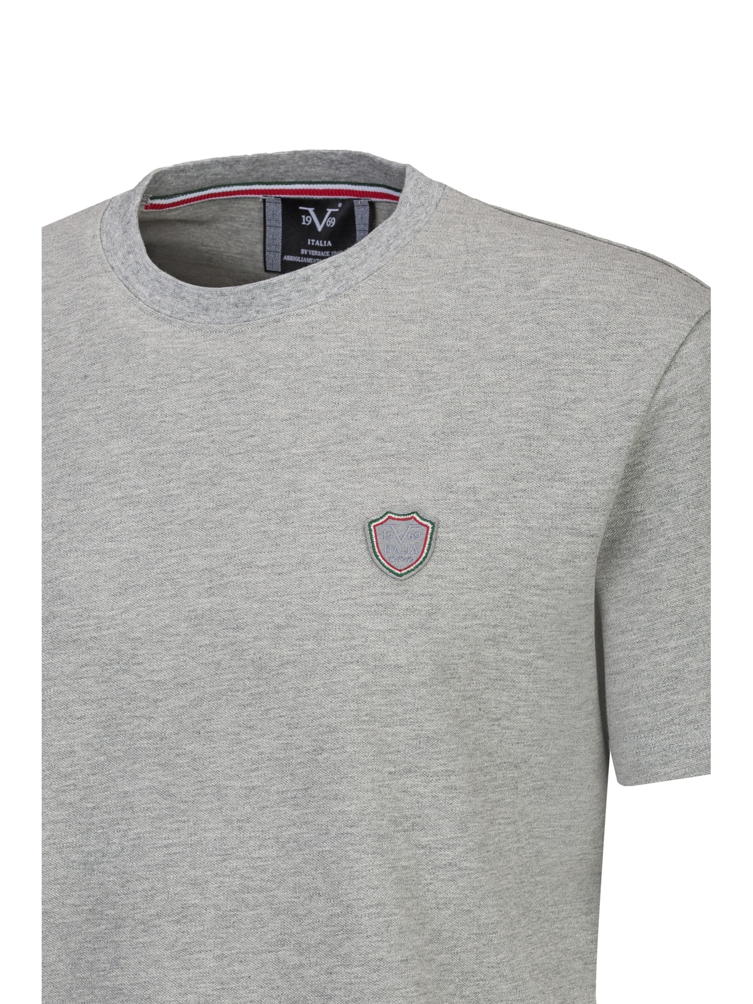 19V69 ITALIA Shirt 'Rafael Flag' in Grijs
