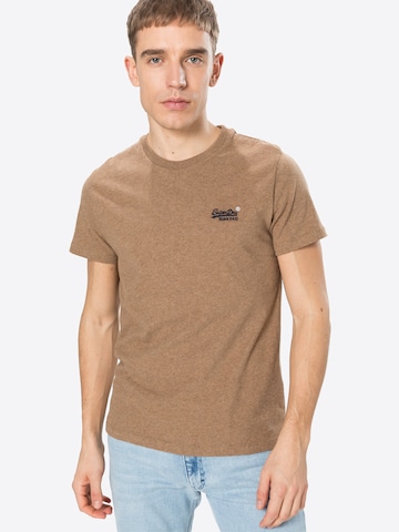 Superdry Regular Fit T-Shirt in Braun: predná strana