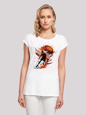 T-shirt 'Basketball' F4NT4STIC en blanc : devant
