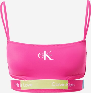 Calvin Klein Swimwear Bralette Bikini top in Pink: front