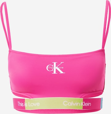 Calvin Klein Swimwear - Soutien Bustier Top de biquíni em rosa: frente