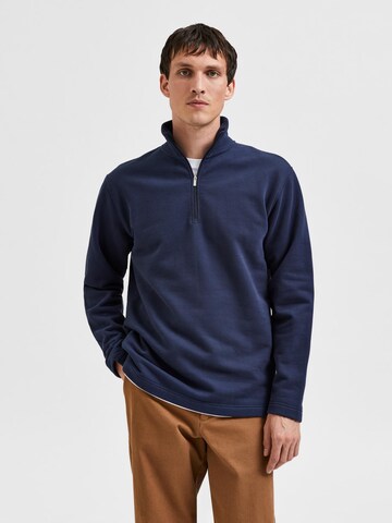 SELECTED HOMME Sweatshirt 'KEIRAN' in Blauw: voorkant