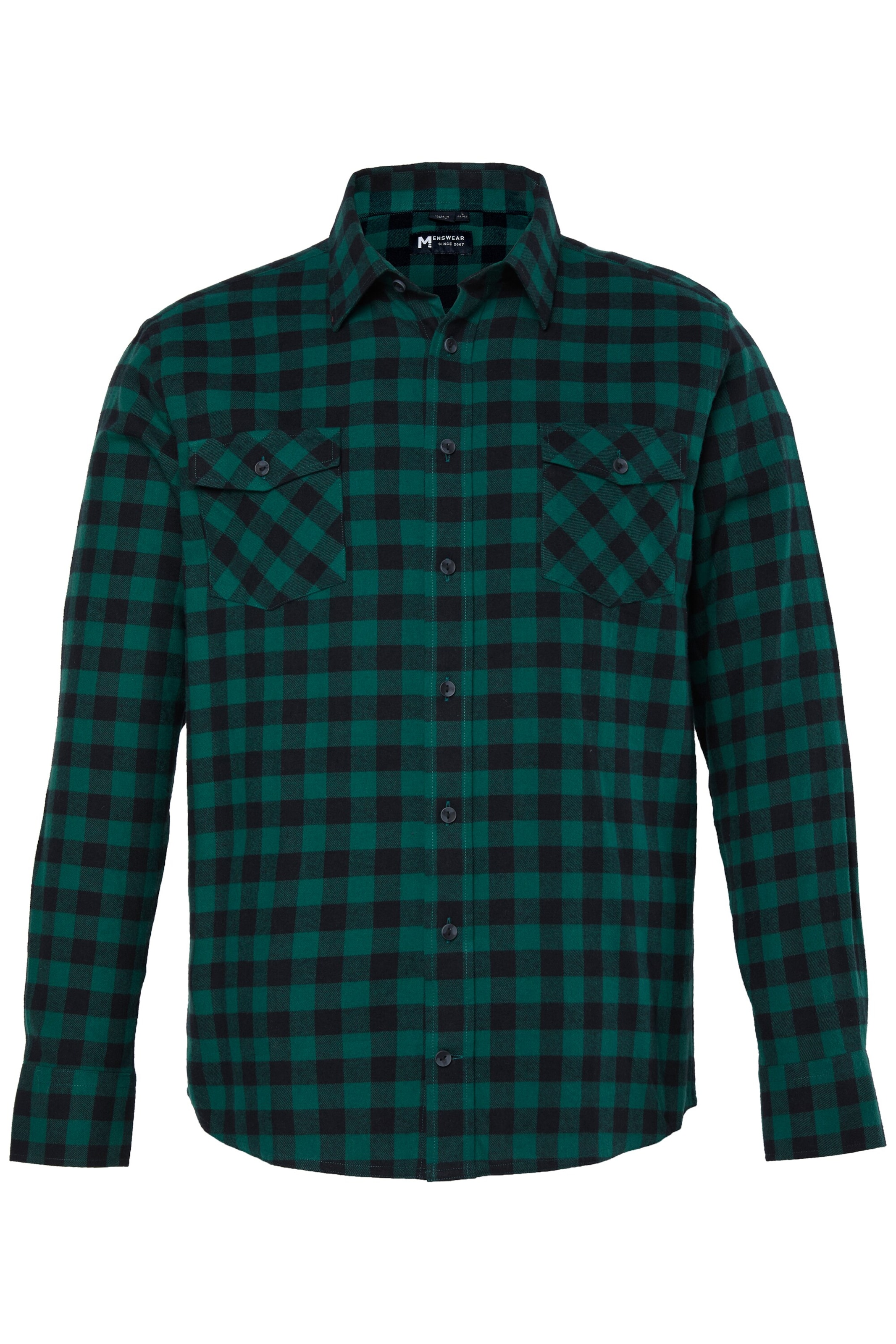 Men Plus Regular fit Button Up Shirt in Blue: front