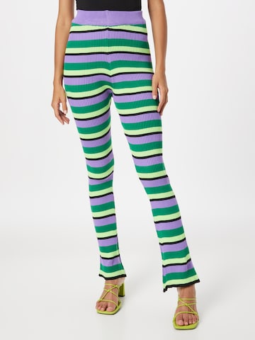 Daisy Street Flared Pants in Green: front