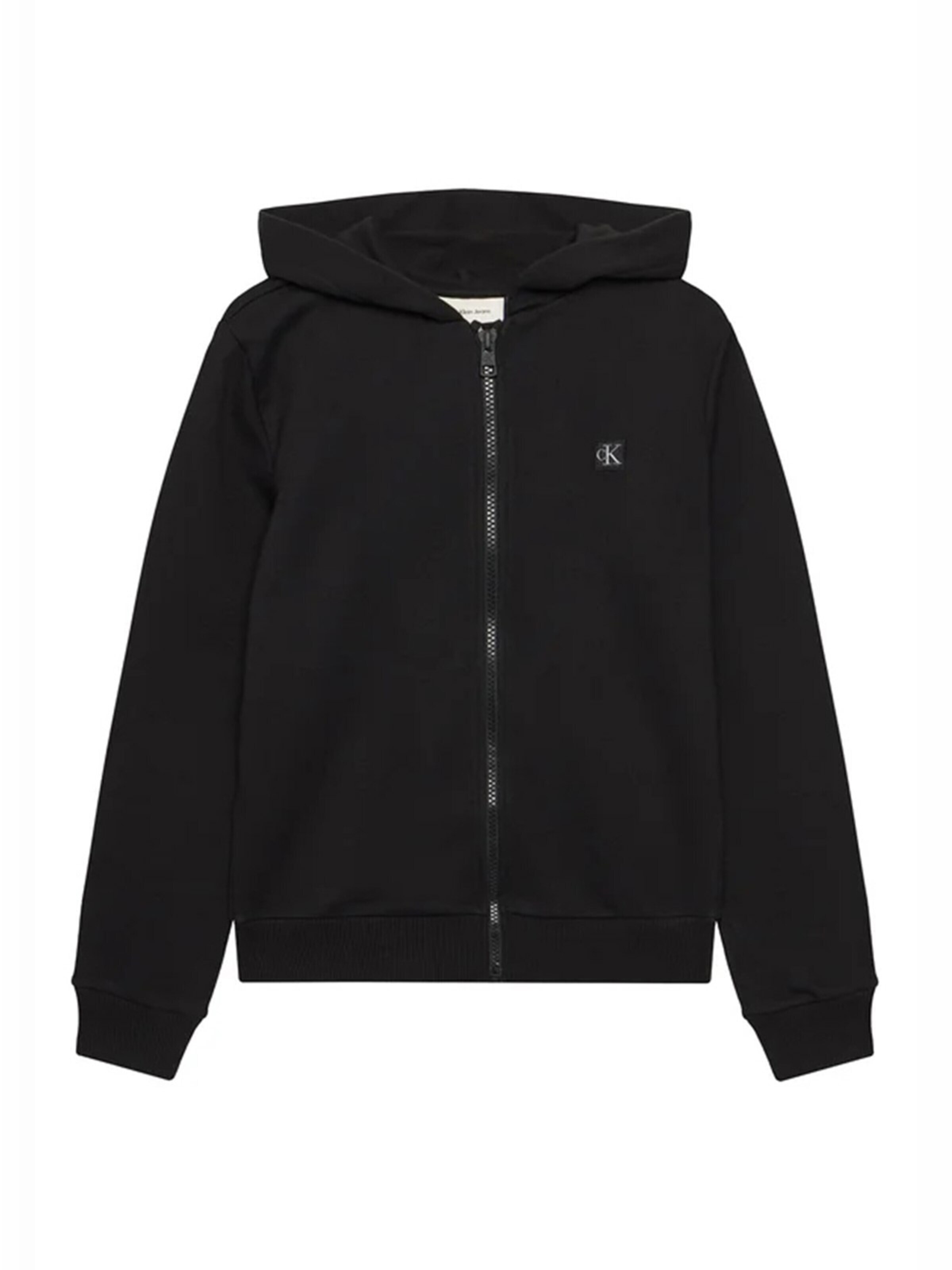 Calvin Klein Kids - Sudadera con cremallera en negro: frente