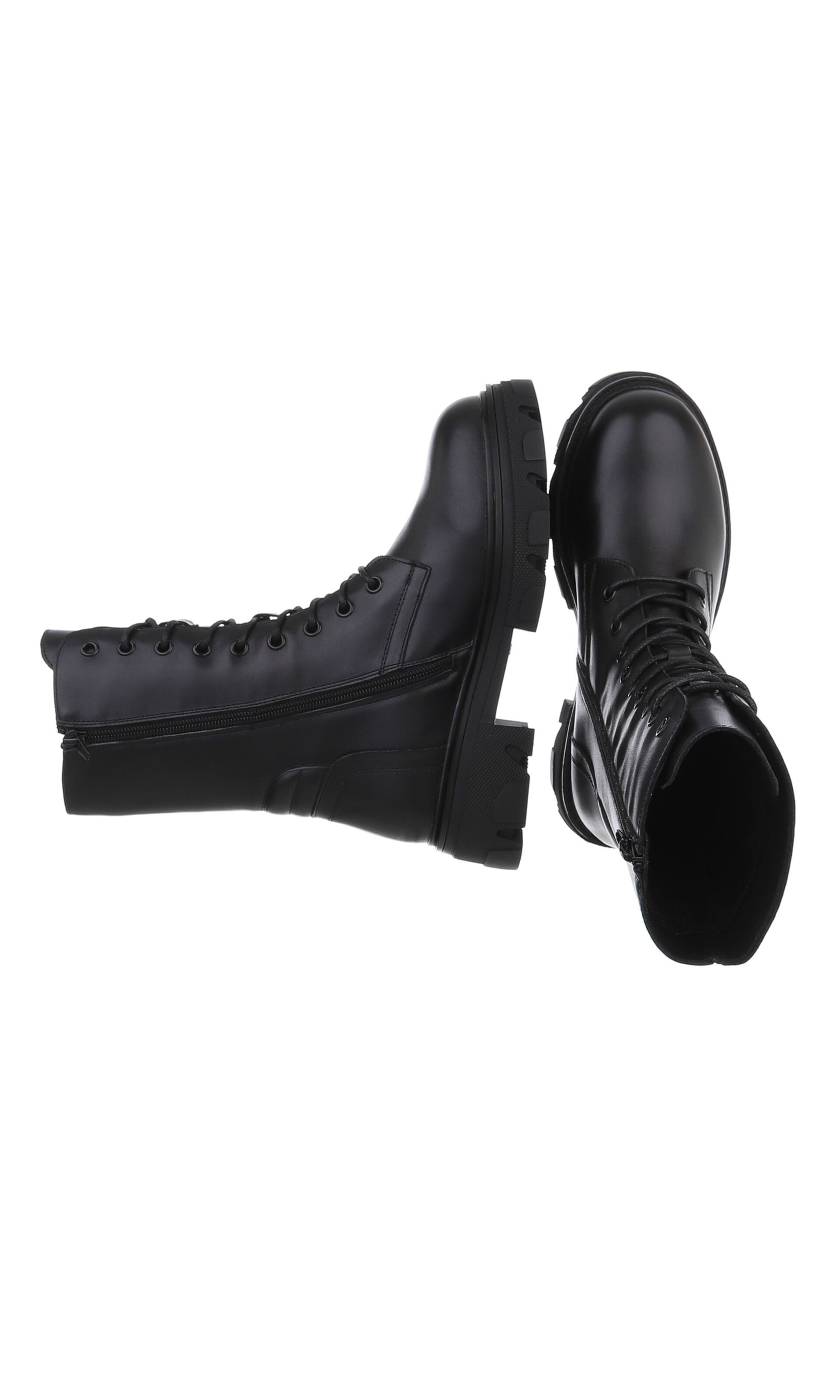 Ital-Design Schnürstiefelette in Schwarz