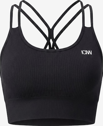 Bustino Reggiseno sportivo 'Define' di ICANIWILL in nero: frontale