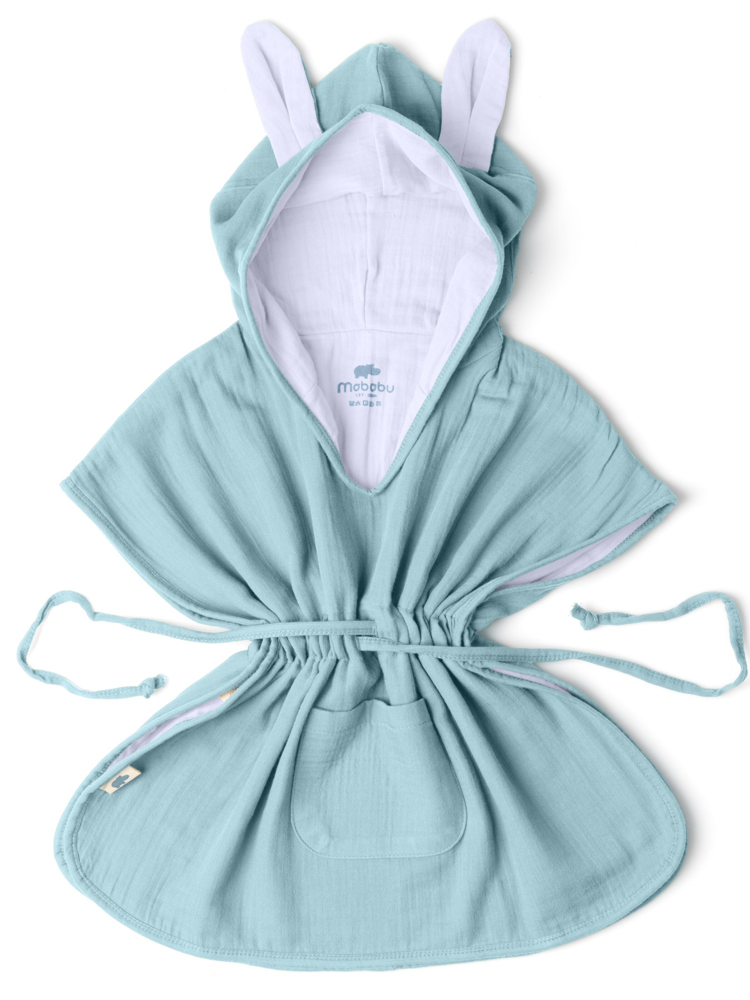 mababu Bathrobe 'Hasenohren' in Green