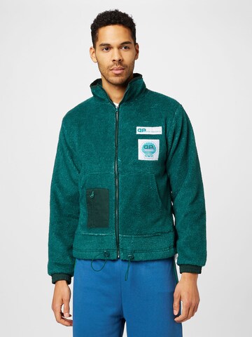 Denim Project Fleece jas 'Alex' in Groen: voorkant