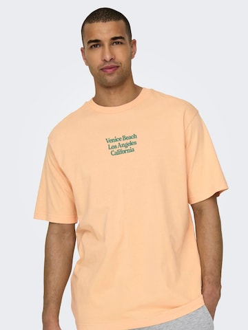 Only & Sons T-Shirt 'KENNY' in Orange