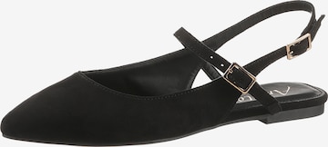 Aniston Ballet Flats with Strap in Black: front