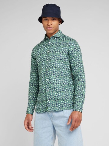 ETON Slim fit Overhemd in Groen: voorkant