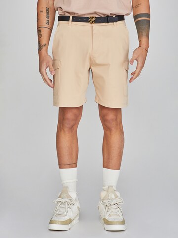 Regular Pantalon cargo SikSilk en beige : devant