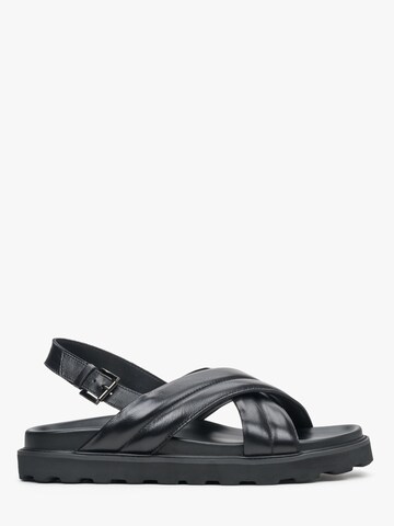 Estro Sandal '908-7' in Black: front
