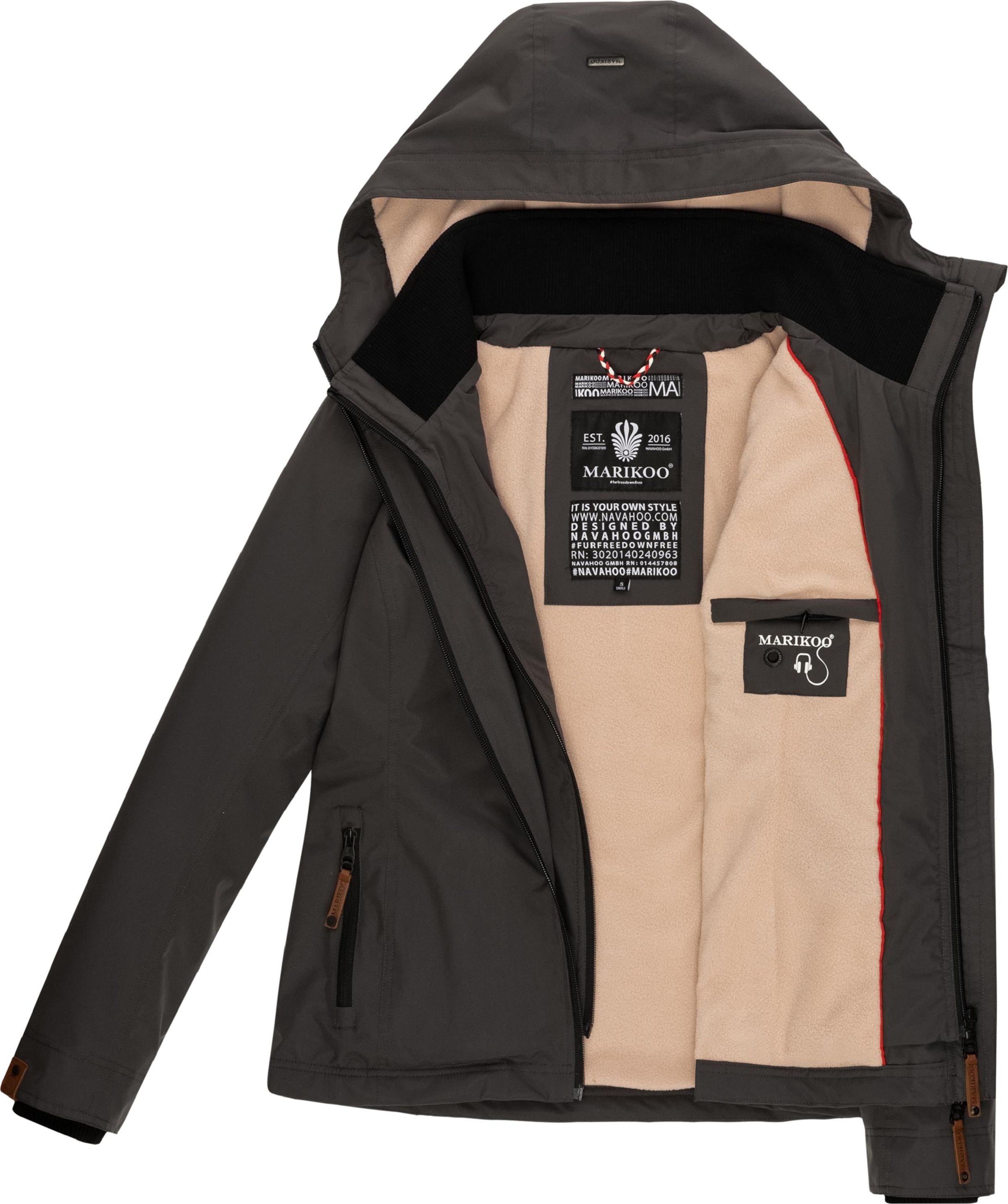 Geacă funcțională 'Erdbeere' de la MARIKOO pe gri