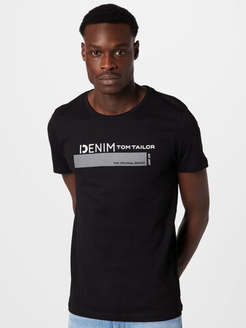 T-Shirt TOM TAILOR DENIM en noir : devant