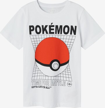NAME IT Shirt 'MANIANDER POKEMON' in White: front