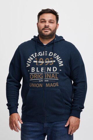 Blend Big Zip-Up Hoodie in Blue: front