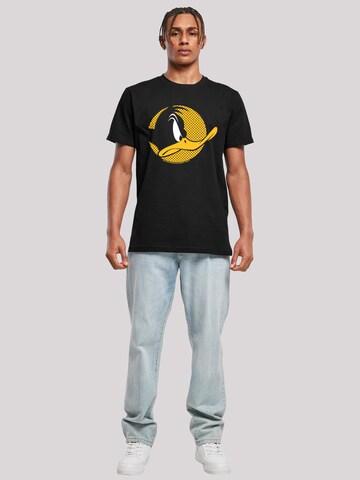 F4NT4STIC Shirt 'Looney Tunes Daffy Duck Dotted Profile -BLK' in Black